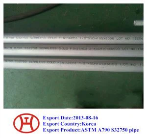 Σωλήνας από ανοξείδωτο χάλυβα ASTM A790 S32750 Super Duplex 2507